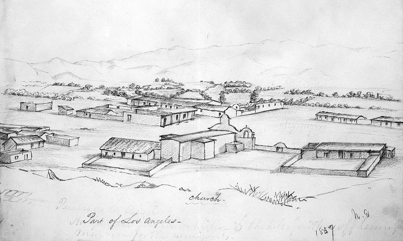 First known sketch of 'El pueblo de la Reina de los Ángeles'