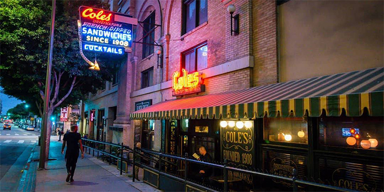 Outide of Cole's Restaurant in the Pacific Electric Building