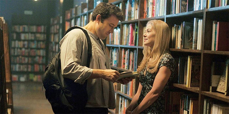 Scene from "Gone Girl" inside The Last Bookstore