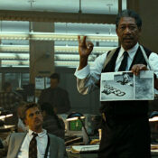 Scene from "Seven" featuring Morgan Freeman and Brad Pitt.